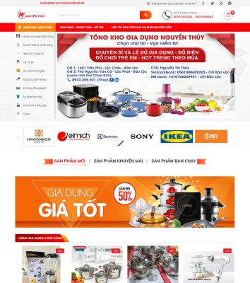 Mẫu 1 - Mẫu thiết kế website thiết bị bếp, đồ gia dụng